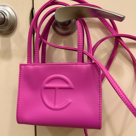 Telfar Handbags - Telfar Pink Azalea mini Pink Small Shopping Bag NWOT